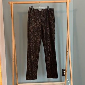 Snake print metallic & bronze dress pants.